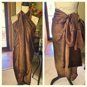 NWOT Rare Victoria's Secret Brown Leopard w/bead trim multi-way swim coverup